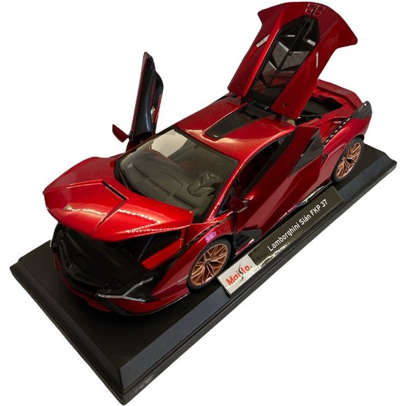 Maisto 1/18 Scale Diecast metal Lamborghini Sian FKP 37 Red Special Edition - Picture 5 of 12